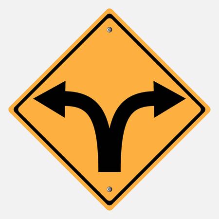 Traffic sign . Turn right or Turn left  traffic signのイラスト素材
