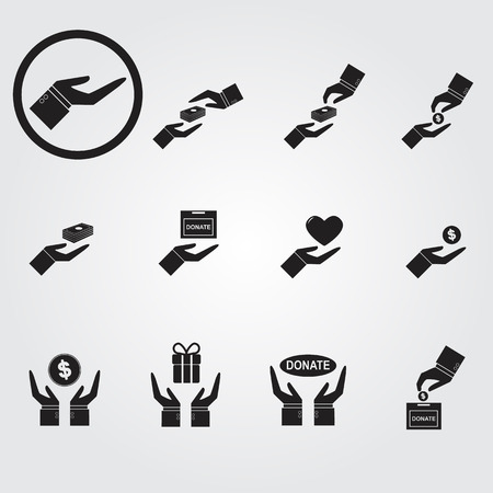 Charity  icon vector silhouetteのイラスト素材