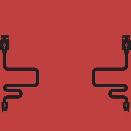 Plug Wire Cable USB Computer  vector illustrationのイラスト素材