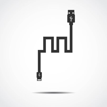 Plug Wire Cable USB Computer  vector illustrationのイラスト素材