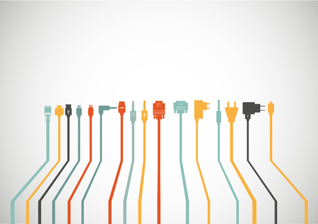 Plug Wire Cable Computer icons setのイラスト素材