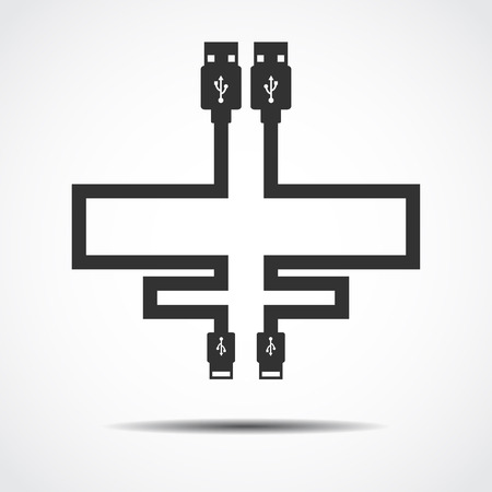 Plug Wire Cable USB Computer  vector illustrationのイラスト素材