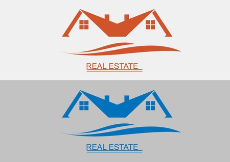 House Real Estate blue designのイラスト素材
