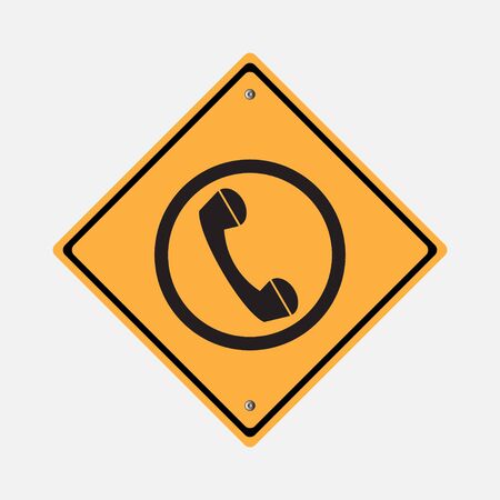 Telephone icon   yellowのイラスト素材