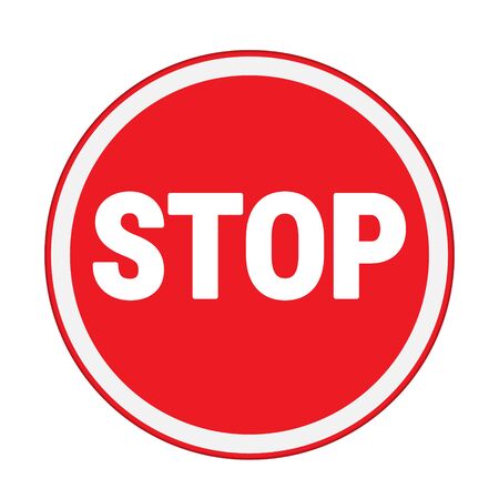 traffic sign , stop sign circle Isolated road warningのイラスト素材