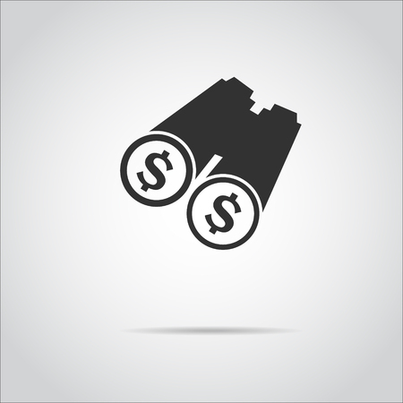 binoculars money iconのイラスト素材