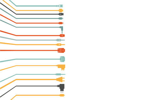 Plug Wire Cable Computer colorful vector illustration