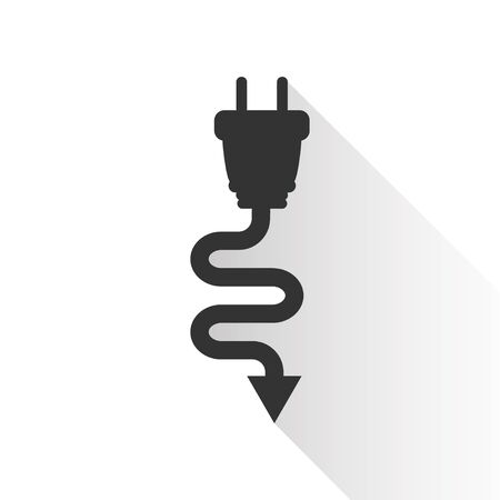 Plug Wire Electricity Connection Flat design Icon Vector Illustrationのイラスト素材