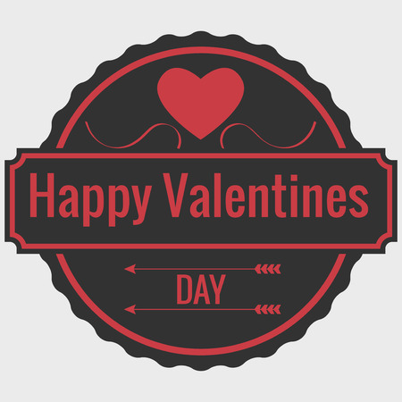 Valentines Day Eements Lettering Card  Vector Illustrationsのイラスト素材