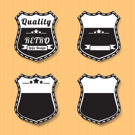 Vintage Labels Shield Vector setのイラスト素材