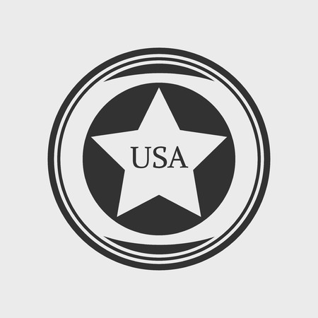 vintage    brand badge label concept usa star, retro badge  label icon  , simple luxury design , vector illustrationのイラスト素材