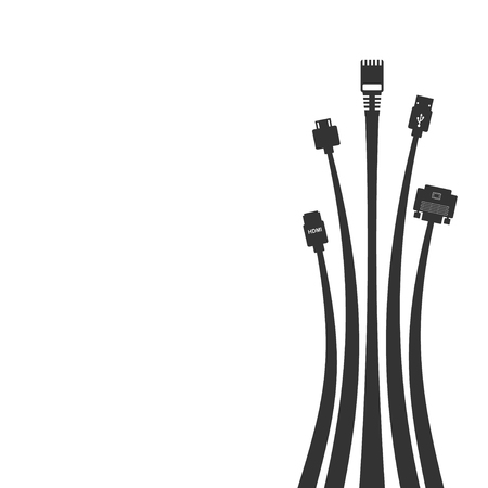 Plug Wire Cable Computer abstract  wire  vector illustrationのイラスト素材