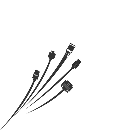 Plug Wire Cable Computer abstract wire background  vector illustrationのイラスト素材