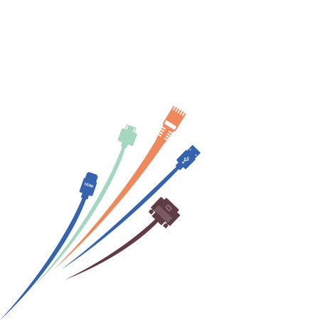Plug Wire Cable Computer colorful abstract wire vector illustration