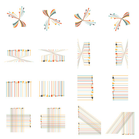 Plug Wire Cable Computer colorful  icon set  vector illustrationのイラスト素材