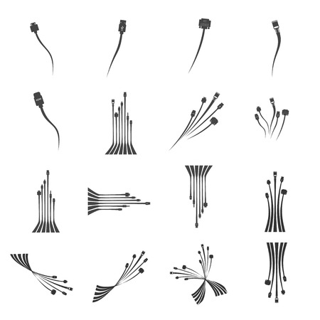 Plug Wire Cable Computer  icon set  vector illustrationのイラスト素材