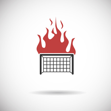 Soccer Icon - goal football fire silhouette vectorのイラスト素材