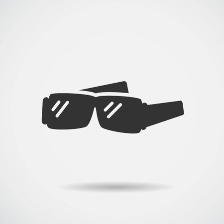 glasses icon -  glasses 3d movie  silhouette vector illustrationのイラスト素材