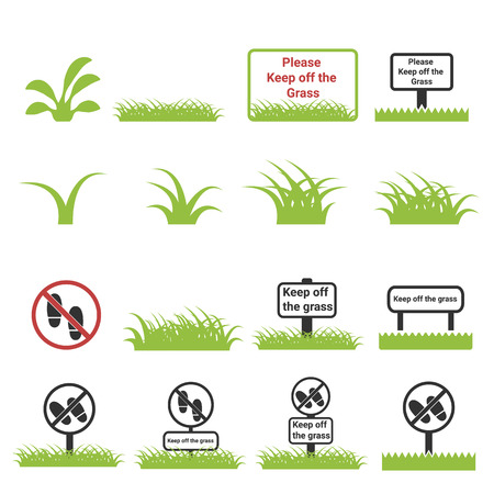 grass icon , keep off the grassのイラスト素材