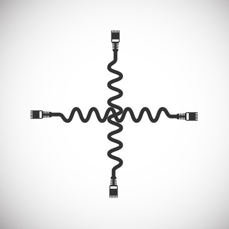 LAN Wire Cable Computer Iconのイラスト素材