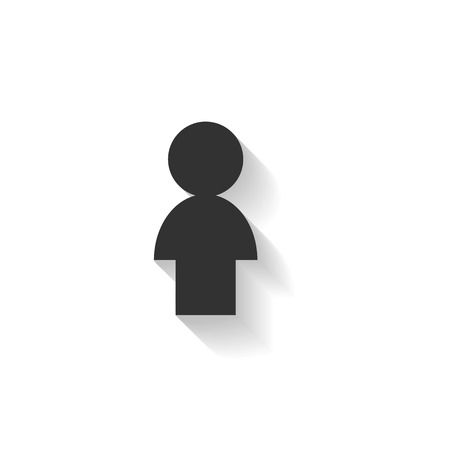 People Icon, People with long shadow isolated on white background , flat design  illustrationのイラスト素材