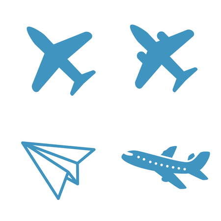 Airplane Icon or logo , sky and blue color vector illustrationのイラスト素材