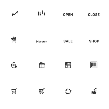 Business and Shop Iconのイラスト素材