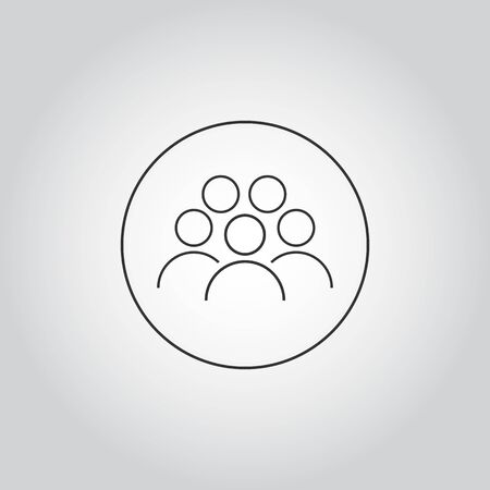 People Icon Line work group Team Vectorのイラスト素材