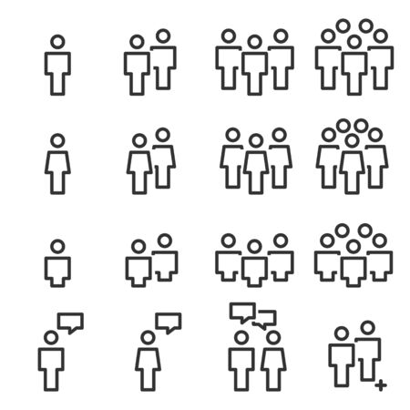 People Icons Line work group Team Vectorのイラスト素材