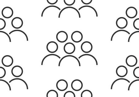 People Icons Line work group Team Vector , seamless patternのイラスト素材