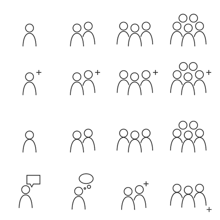 People Icons Line work group Team Vectorのイラスト素材