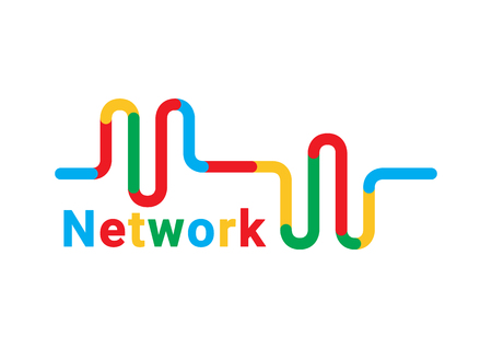 Colorful network wire cable computer background illustration.のイラスト素材