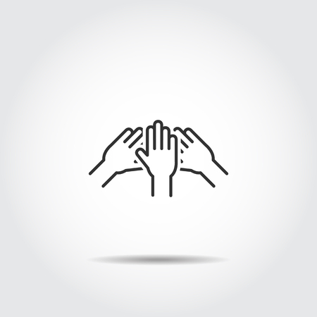 Hand vector icon , Simple linear pictogram ,Concept  friendship  business teamのイラスト素材