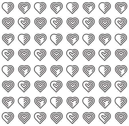 Heart Icons Line Vector Seamless Pattern Background , Love Symbol Valentine's Day.