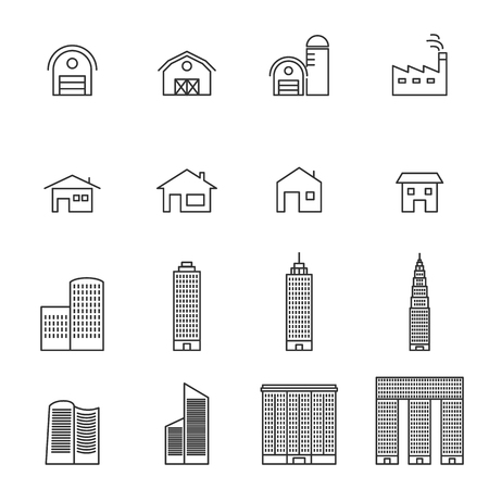 House line icons set vector illustrationのイラスト素材
