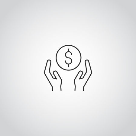 Money In Hand , Vector Line Icon
のイラスト素材