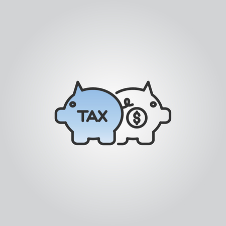 Tax icon pig silhouette vectorのイラスト素材