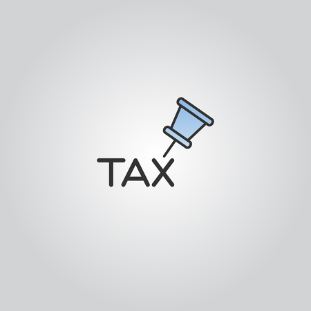 Tax with push pin icon silhouette vectorのイラスト素材