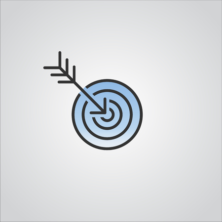 Business goal with arrow hitting target iconのイラスト素材
