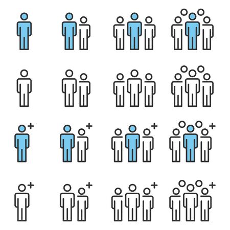 People icons line work group team vector.のイラスト素材