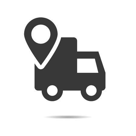 map marker icon truck transport location vectorのイラスト素材
