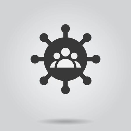 Coronavirus   icon or logo  isolated on white background.  Corona virus  2019-nCoV  People Gruop Team Vector Illustrationのイラスト素材