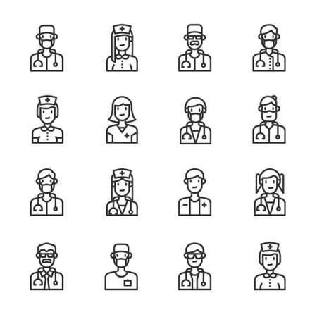 Avatar doctor people vector, medical, stethoscope, nurseのイラスト素材