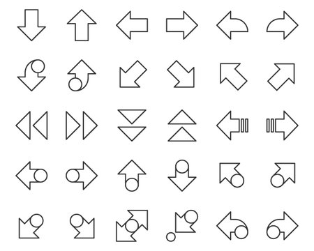 Arrows icons set cursor modern simple arrows vector illustrationのイラスト素材