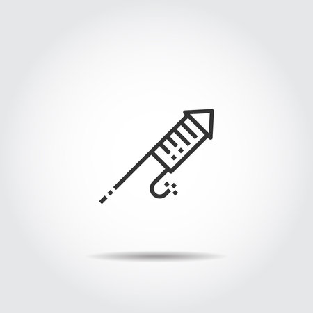 Fireworks Icon Line Vector Illustrationのイラスト素材