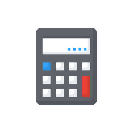 Calculator icon flat color vectorのイラスト素材