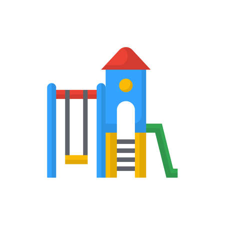 Playground icon flat color vectorのイラスト素材