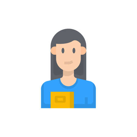 Teacher icon flat color vectorのイラスト素材