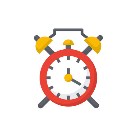 Clock icon flat color vectorのイラスト素材