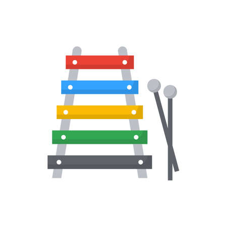 Music xylophone icon flat color vectorのイラスト素材